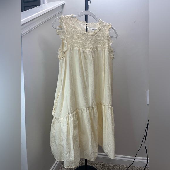 &merci cream / pale yellow Ruffle babydoll Dress size large - Picture 6 of 10